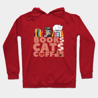 Books Cats Coffee Hoodie